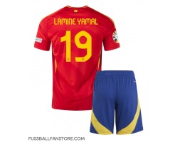 Spanien Lamine Yamal #19 Replik Heimtrikot Kinder EM 2024 Kurzarm (+ Kurze Hosen)